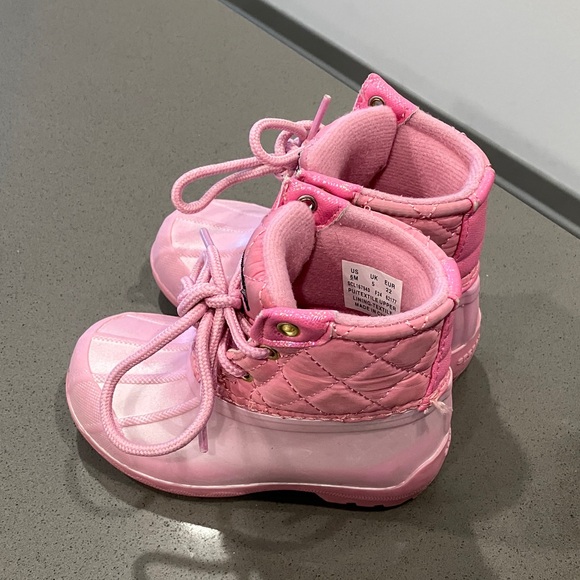 Sperry Kids Light Pink Rain Boots - Picture 2 of 9